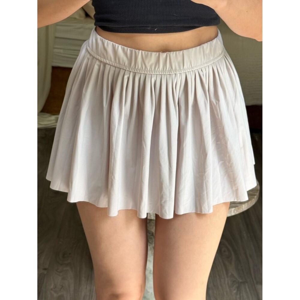 Anthropologie Light Gray Tennis Skort Athletic Mini Skirt Size M